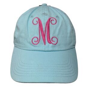 M Slideback Hat Blue OSFA Embroidered Letter Newhattan W/Tags